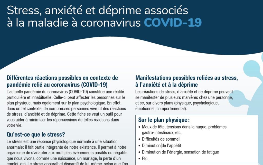 Document de Québec sur la santé mentale et le COVID-19